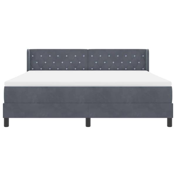 Boxspringbett mit Matratze Dunkelgrau 180x200 cm Samt