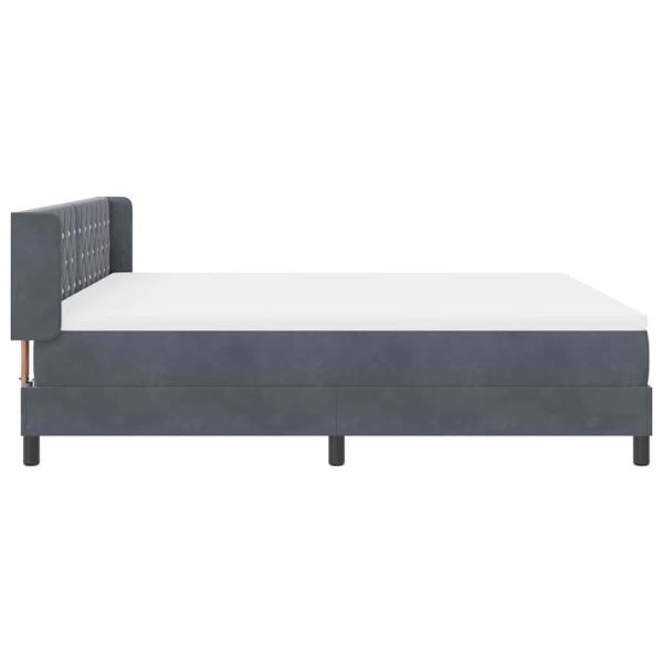 Boxspringbett mit Matratze Dunkelgrau 180x200 cm Samt