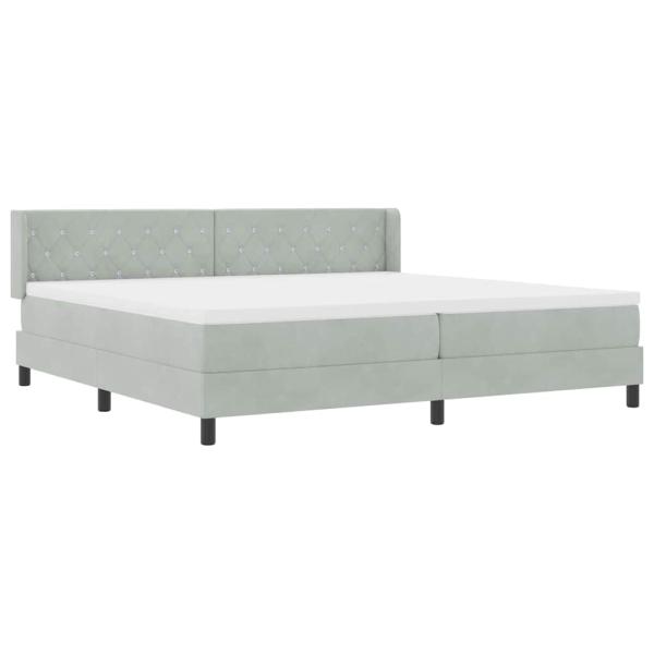 Boxspringbett mit Matratze Hellgrau 200x200 cm Samt