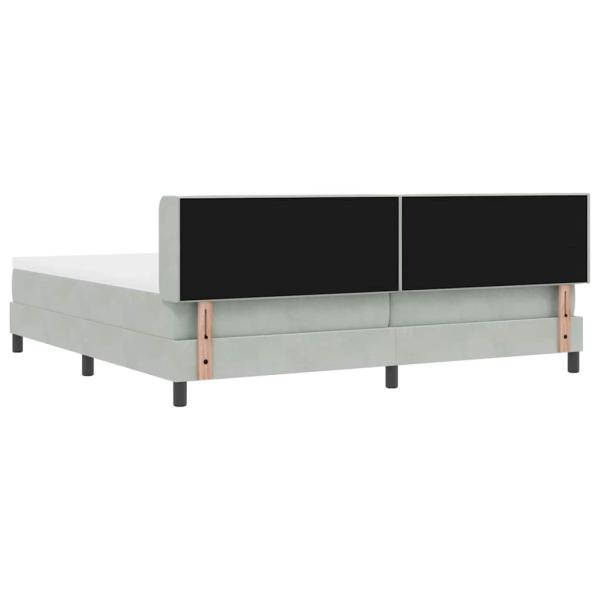 Boxspringbett mit Matratze Hellgrau 200x200 cm Samt