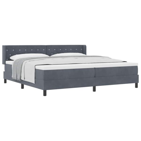 Boxspringbett mit Matratze Dunkelgrau 200x200 cm Samt