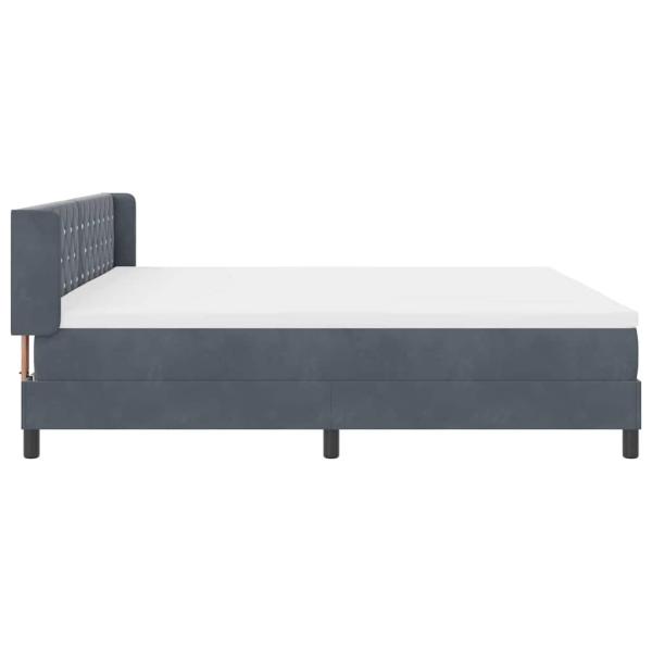 Boxspringbett mit Matratze Dunkelgrau 200x200 cm Samt