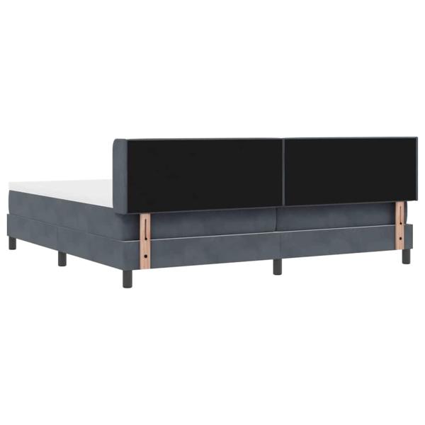 Boxspringbett mit Matratze Dunkelgrau 200x200 cm Samt