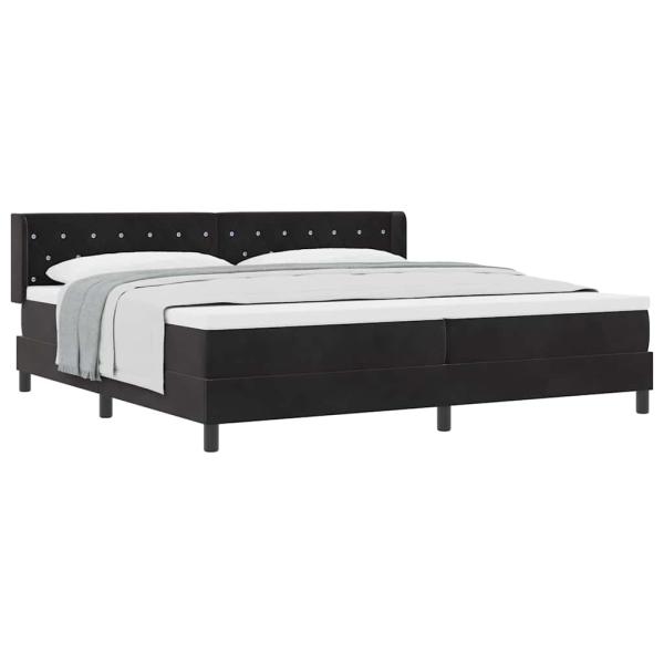 Boxspringbett mit Matratze Schwarz 200x200 cm Samt