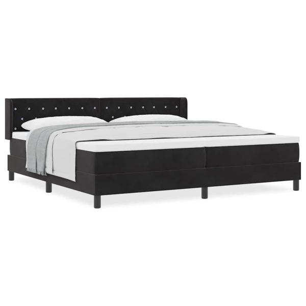 Boxspringbett mit Matratze Schwarz 200x200 cm Samt