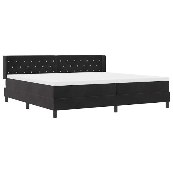 Boxspringbett mit Matratze Schwarz 200x200 cm Samt