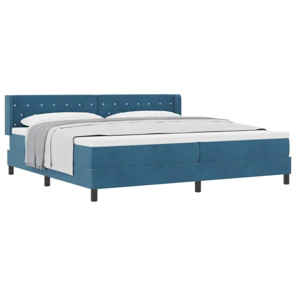 Boxspringbett mit Matratze Dunkelblau 200x200 cm Samt