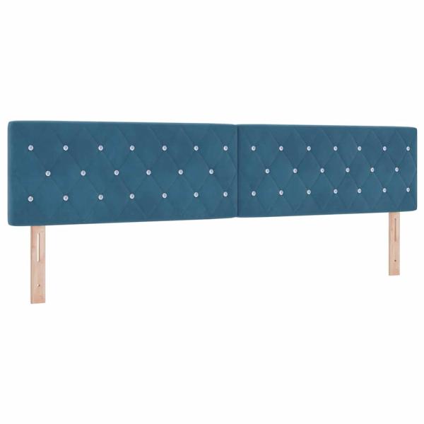 Boxspringbett mit Matratze Dunkelblau 200x200 cm Samt