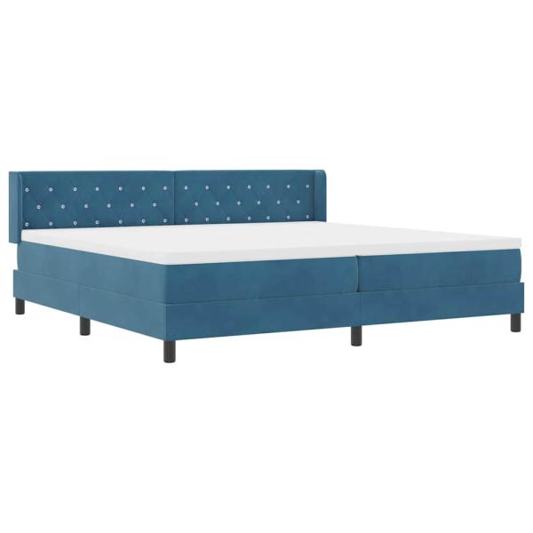 Boxspringbett mit Matratze Dunkelblau 200x200 cm Samt