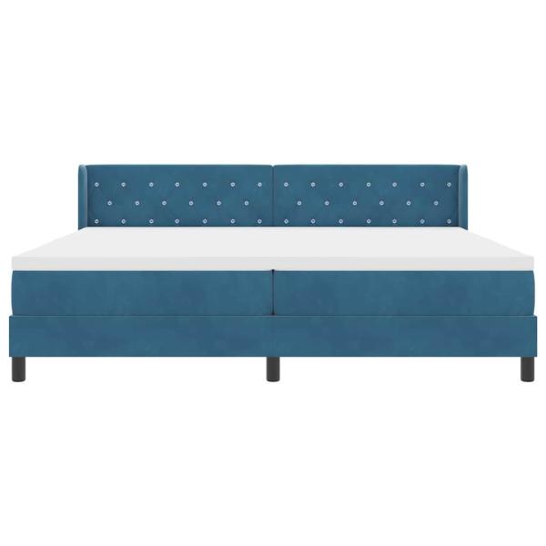 Boxspringbett mit Matratze Dunkelblau 200x200 cm Samt