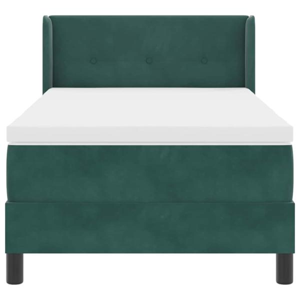 Boxspringbett mit Matratze Dunkelgrün 80x200 cm Samt