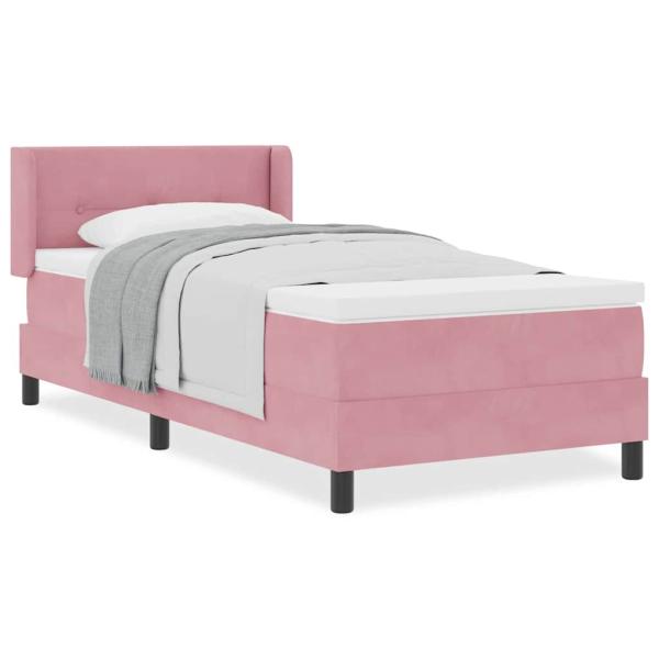 Boxspringbett mit Matratze Rosa 80x200 cm Samt