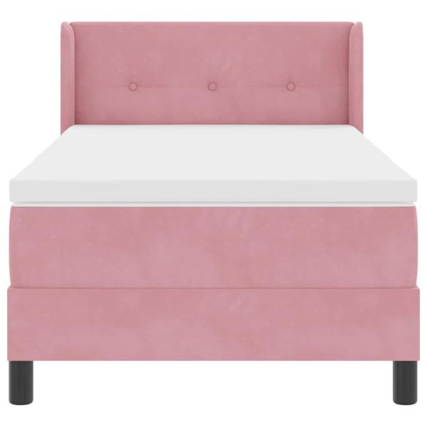 Boxspringbett mit Matratze Rosa 80x200 cm Samt