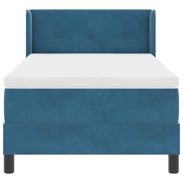 Boxspringbett mit Matratze Dunkelblau 90x190 cm Samt