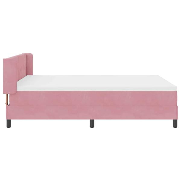 Boxspringbett mit Matratze Rosa 140x190 cm Samt