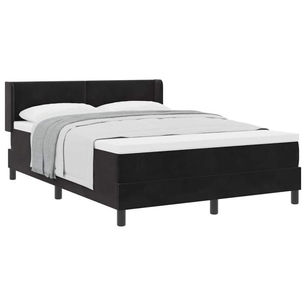 Boxspringbett mit Matratze Schwarz 140x200 cm Samt