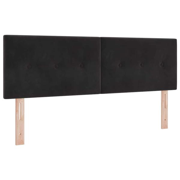 Boxspringbett mit Matratze Schwarz 140x200 cm Samt