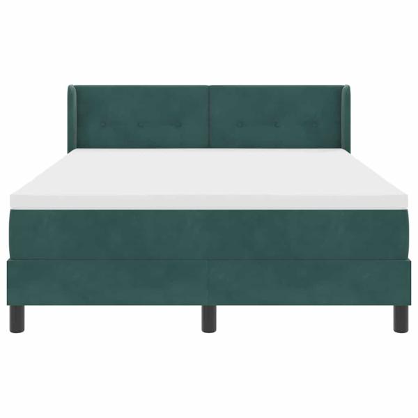 Boxspringbett mit Matratze Dunkelgrün 140x200 cm Samt