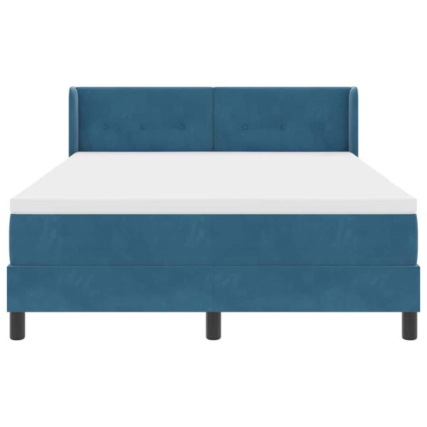 Boxspringbett mit Matratze Dunkelblau 140x200 cm Samt