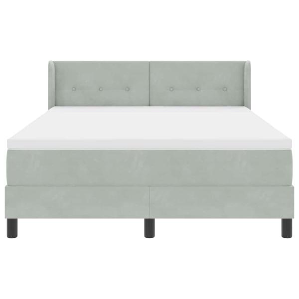 Boxspringbett mit Kopfteil Hellgrau 200 x 160 cm Samt