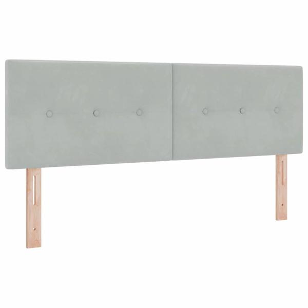Boxspringbett mit Matratze Hellgrau 160x200 cm Samt