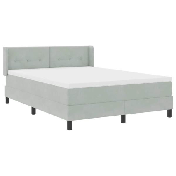 Boxspringbett mit Matratze Hellgrau 160x200 cm Samt