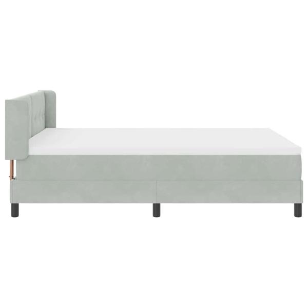 Boxspringbett mit Kopfteil Hellgrau 200 x 160 cm Samt