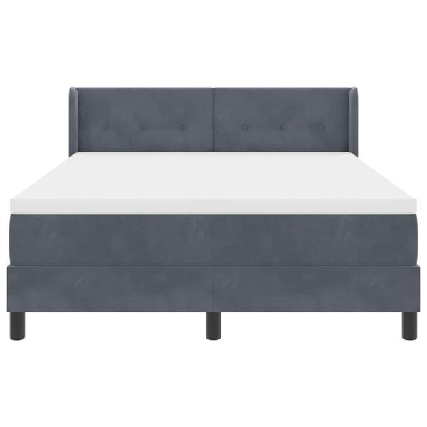 Boxspringbett mit Kopfteil Dunkelgrau 200 x 160 cm Samt