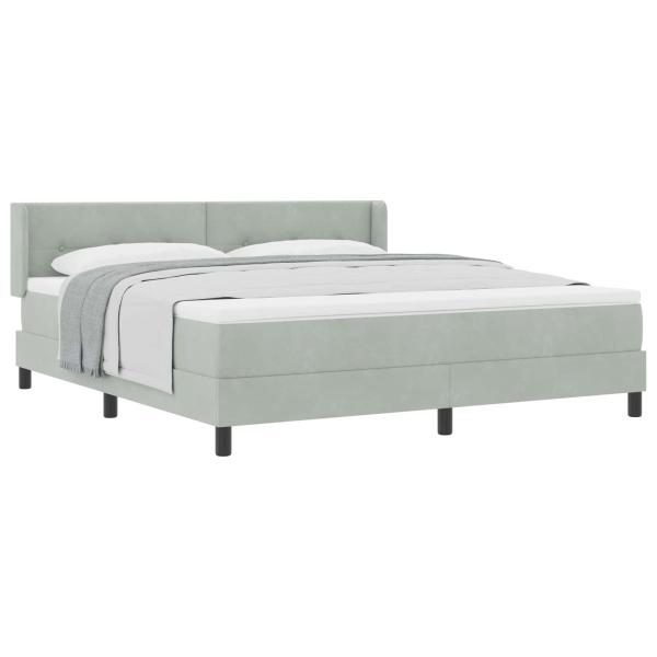 Boxspringbett mit Matratze Hellgrau 180x200 cm Samt