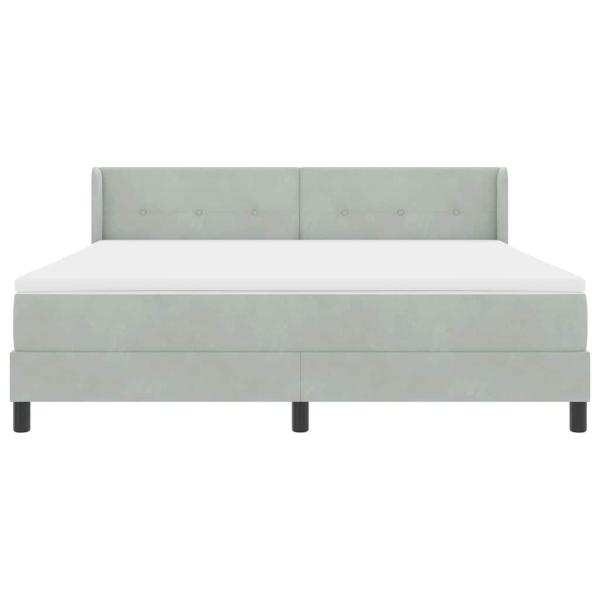 Boxspringbett mit Matratze Hellgrau 180x200 cm Samt