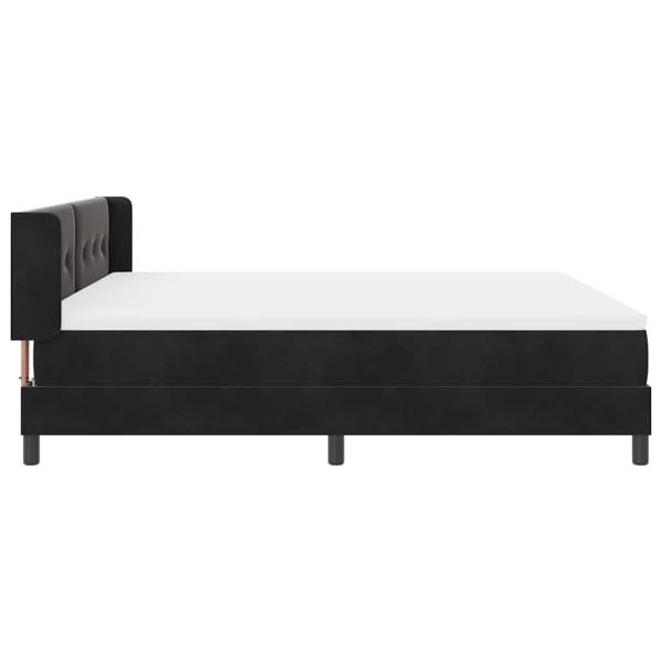 Boxspringbett mit Matratze Schwarz 180x200 cm Samt