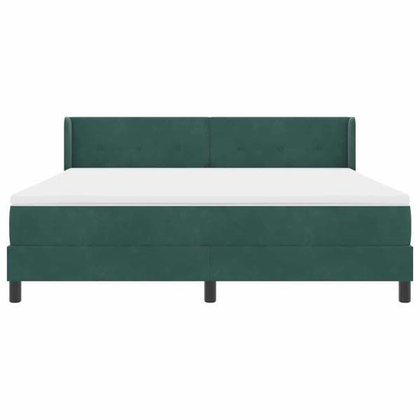 Boxspringbett mit Matratze Dunkelgrün 180x200 cm Samt