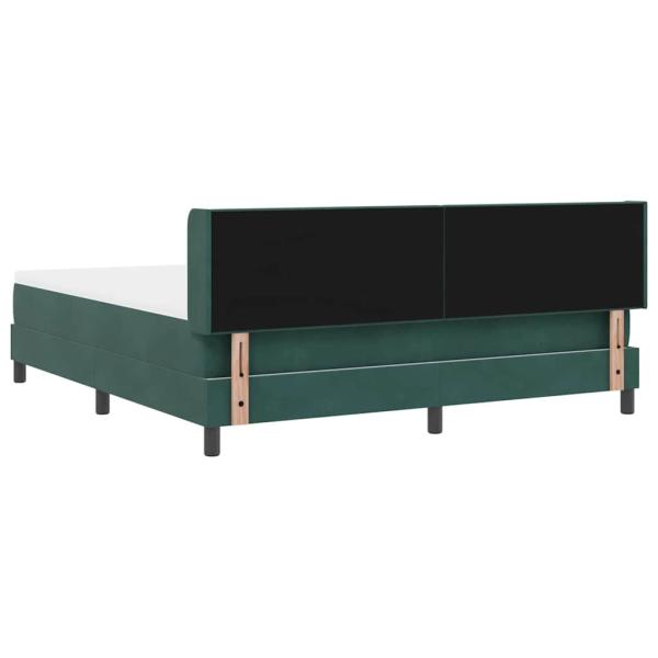Boxspringbett mit Matratze Dunkelgrün 180x200 cm Samt