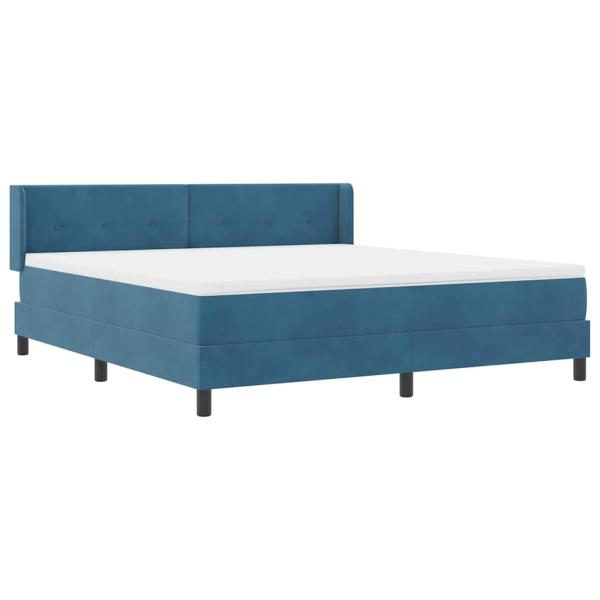 Boxspringbett mit Matratze Dunkelblau 180x200 cm Samt
