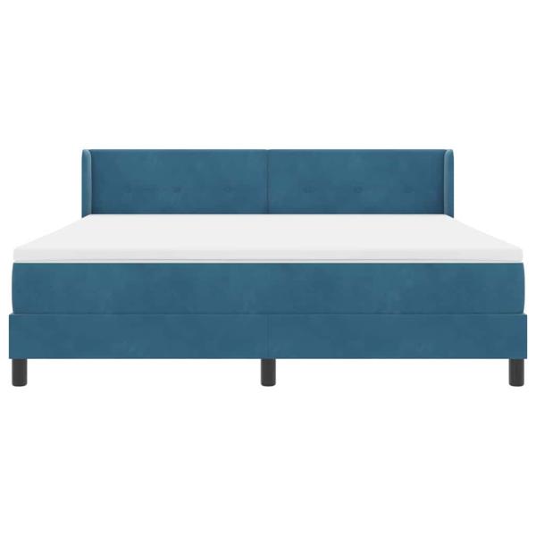 Boxspringbett mit Matratze Dunkelblau 180x200 cm Samt