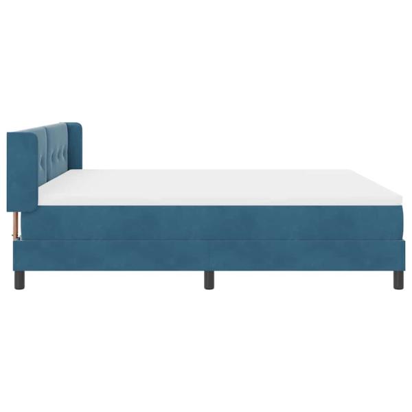 Boxspringbett mit Matratze Dunkelblau 180x200 cm Samt