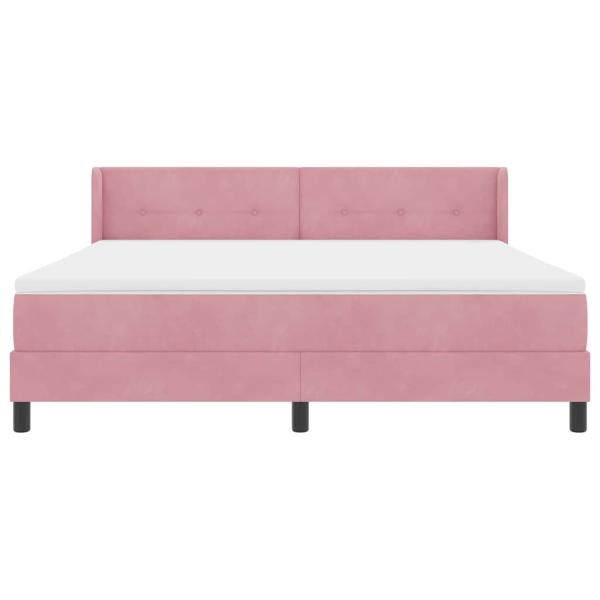 Boxspringbett mit Matratze Rosa 180x200 cm Samt