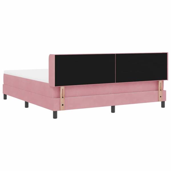Boxspringbett mit Matratze Rosa 180x200 cm Samt