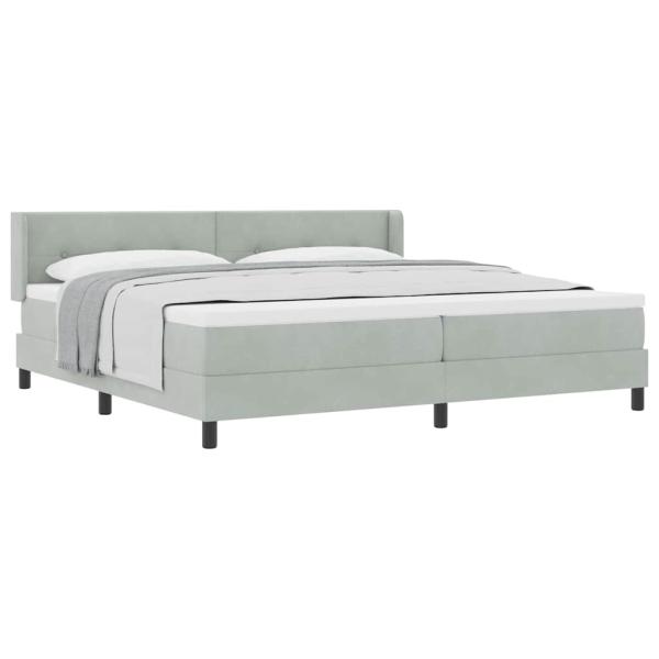 Boxspringbett mit Matratze Hellgrau 200x200 cm Samt