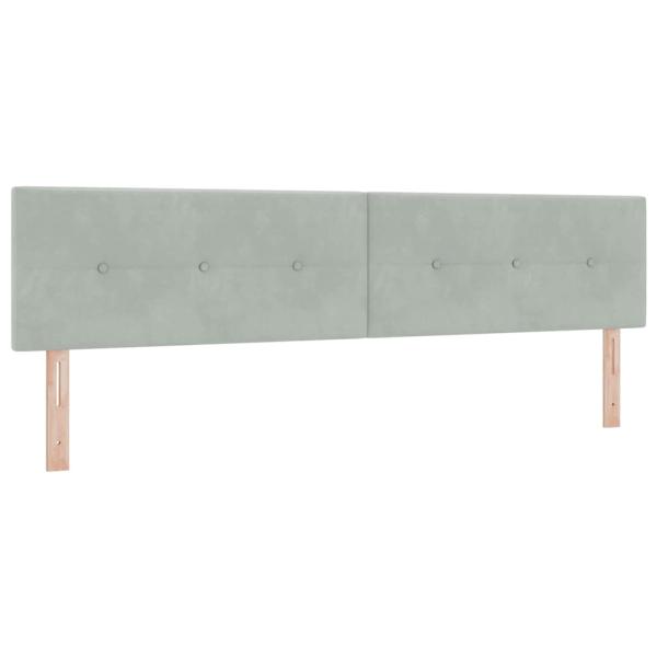 Boxspringbett mit Matratze Hellgrau 200x200 cm Samt