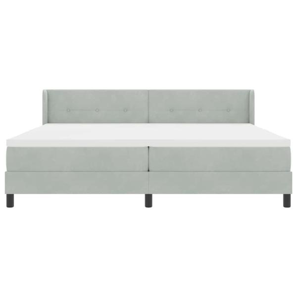 Boxspringbett mit Matratze Hellgrau 200x200 cm Samt