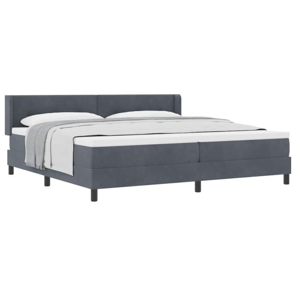 Boxspringbett mit Matratze Dunkelgrau 200x200 cm Samt