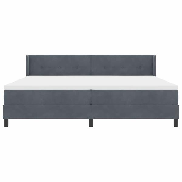 Boxspringbett mit Matratze Dunkelgrau 200x200 cm Samt