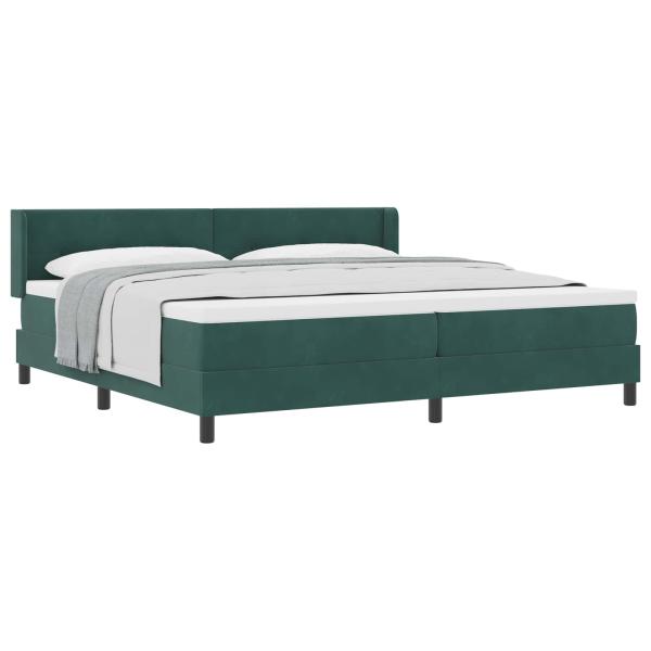 Boxspringbett mit Matratze Dunkelgrün 200x200 cm Samt