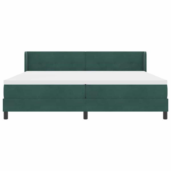 Boxspringbett mit Matratze Dunkelgrün 200x200 cm Samt