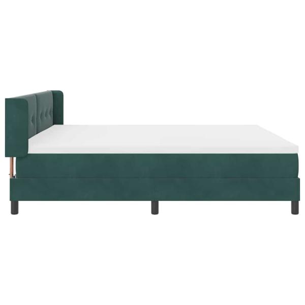 Boxspringbett mit Matratze Dunkelgrün 200x200 cm Samt