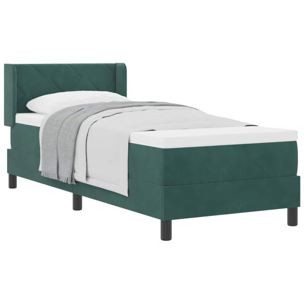Boxspringbett mit Matratze Dunkelgrün 80x200 cm Samt
