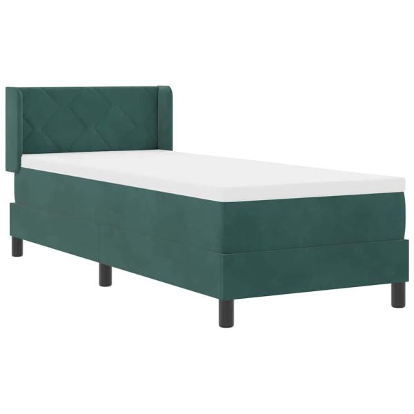 Boxspringbett mit Matratze Dunkelgrün 80x200 cm Samt