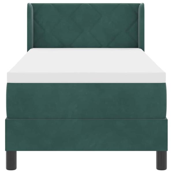 Boxspringbett mit Matratze Dunkelgrün 80x200 cm Samt