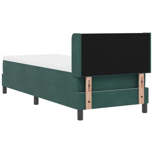 Boxspringbett mit Matratze Dunkelgrün 80x200 cm Samt